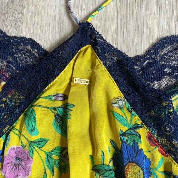 Superdry yellow floral silk cami - Picture 3 of 4